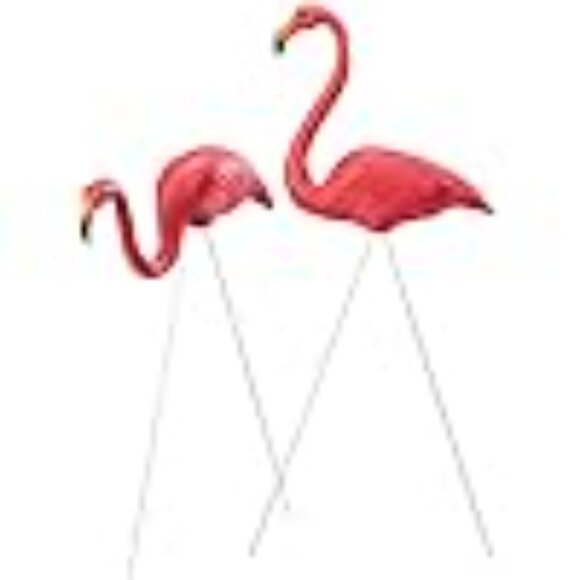 Featherstone, Pink Flamingo Yard Lawn Ornaments - Set of 2 - Picture 5 of 8